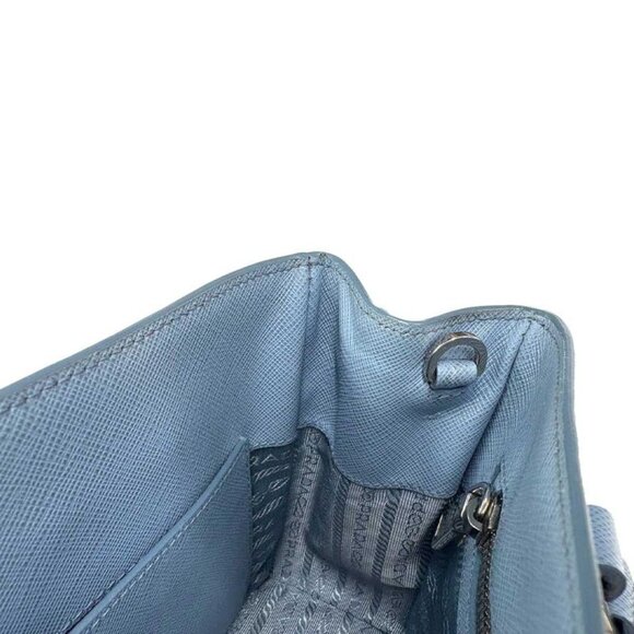 Prada Galliera Mini 2-Way Hand Shoulder Bag Saffiano Leather Light Blue 1 Ba296 - Picture 8 of 10